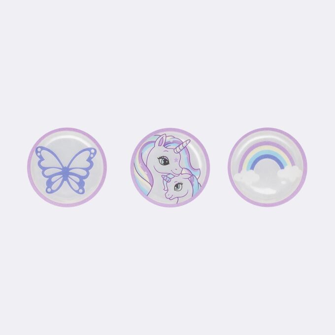 Buttonspakke, refleks, pink, kommer i tre forskjellige design